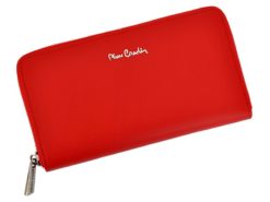 Pierre Cardin Women Leather Wallet with Zip Dark Red-5147