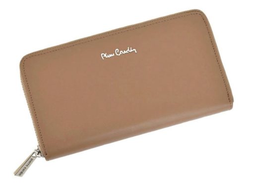 Pierre Cardin Women Leather Wallet with Zip Dark Red-5151
