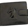 Pierre Cardin Man Leather Wallet with Horse Black-5059