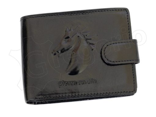 Pierre Cardin Man Leather Wallet with horse Black-5159