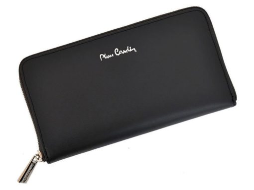 Pierre Cardin Women Leather Wallet with Zip Violet-5101