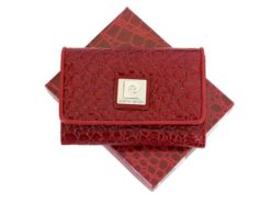 Pierre Cardin Women Leather Purse Medium Size Red-6179