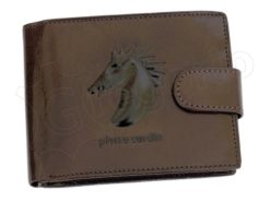 Pierre Cardin Man Leather Wallet with Horse Cognac-5024
