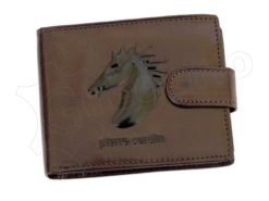 Pierre Cardin Man Leather Wallet with horse Brown-5202