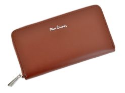 Pierre Cardin Women Leather Wallet with Zip Beige-5086