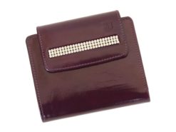 Giovani Woman Leather Wallet Swarovski Line Red-4387