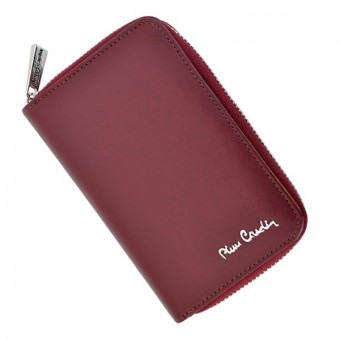 Pierre Cardin Women Leather Wallet with Zip Claret-5945