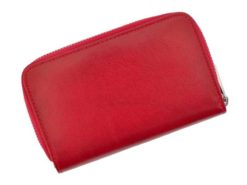 Pierre Cardin Women Leather Wallet with Zip Red-5967