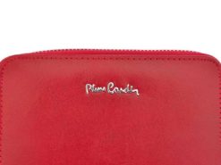 Pierre Cardin Women Leather Wallet with Zip Red-5970