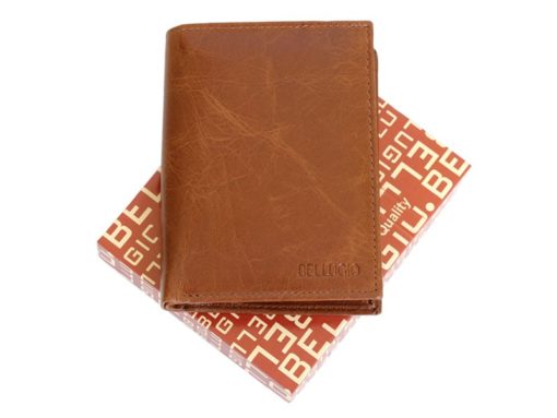 Bellugio Man Leather Wallet Dark Brown-6626