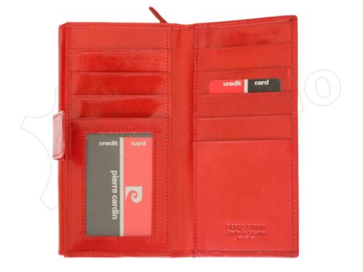 Pierre Cardin Women Leather Wallet/Purse Dark Red-6005
