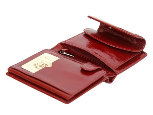 Giovani Woman Leather Wallet Swarovski Line Red-4384