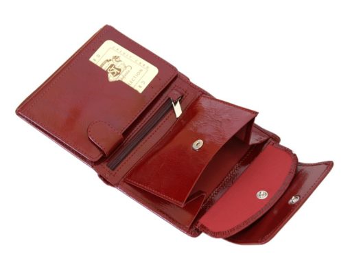 Giovani Woman Leather Wallet Swarovski Line Red-4385