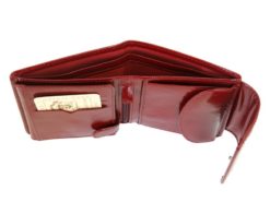 Giovani Woman Leather Wallet Swarovski Line Red-4383