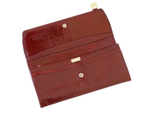 Giovani Woman Leather Wallet Swarovski Line Brown-4454