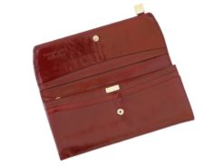 Giovani Woman Leather Wallet Swarovski Line Red-4473