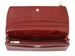 Giovani Woman Leather Wallet Swarovski Line Red-4469