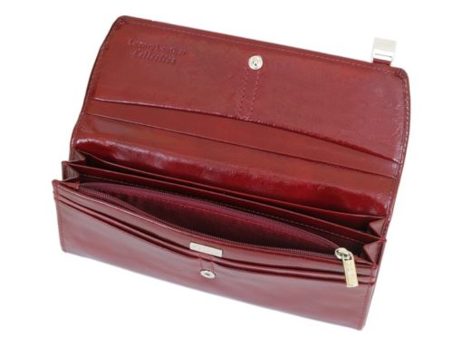 Giovani Woman Leather Wallet Swarovski Line Red-4474