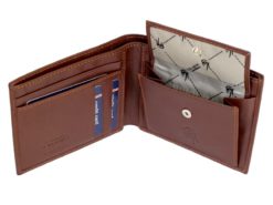 Gai Mattiolo Man Leather Wallet with coin pocket Brown-6385