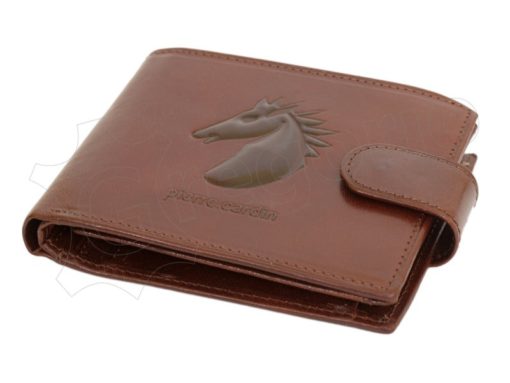 Pierre Cardin Man Leather Wallet with Horse Black-5069