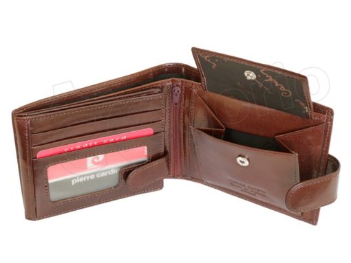 Pierre Cardin Man Wallet with Horse Dark Brown-5006