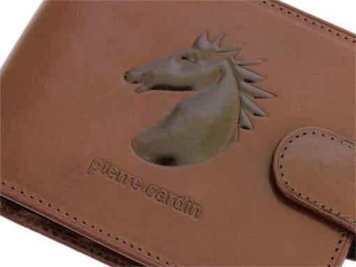 Pierre Cardin Man Wallet with Horse Dark Brown-5020