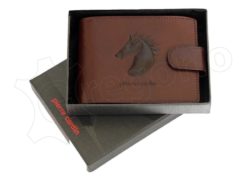 Pierre Cardin Man Leather Wallet with Horse Cognac-5034