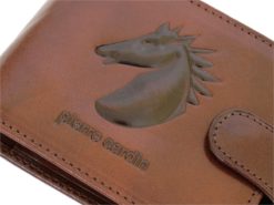Pierre Cardin Man Leather Wallet with horse Brown-5188