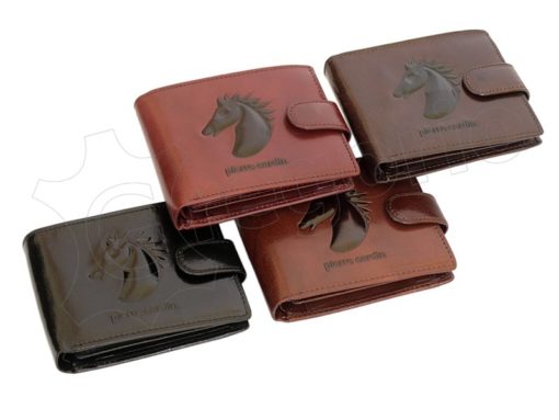 Pierre Cardin Man Leather Wallet with horse Brown-5186
