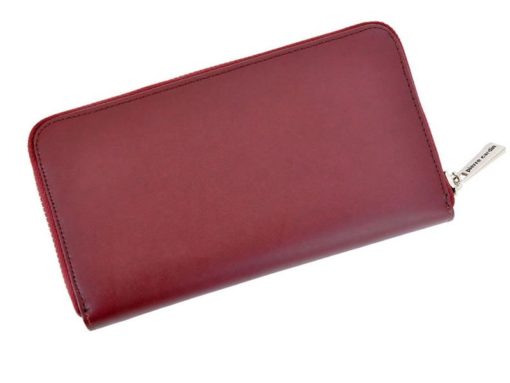 Pierre Cardin Women Leather Wallet with Zip Dark Red-5137