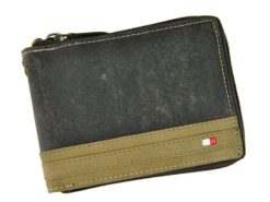 Always Wild Man Leather Wallet with zip and chain dark and light brown-7191