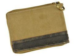 Always Wild Man Leather Wallet with zip and chain light brown and brown-7195