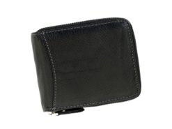 Wild Things Only Man Leahter Wallet with Zip Dark Brown-7128