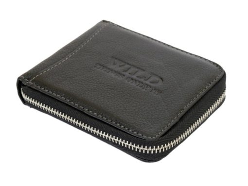 Wild Things Only Man Leahter Wallet with Zip Black-7131