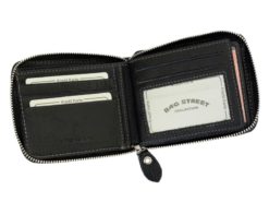 Wild Things Only Man Leahter Wallet with Zip Dark Brown-7127