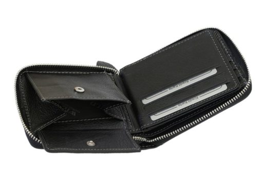Wild Things Only Man Leahter Wallet with Zip Black-7129