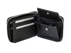Wild Things Only Man Leahter Wallet with Zip Black-7132