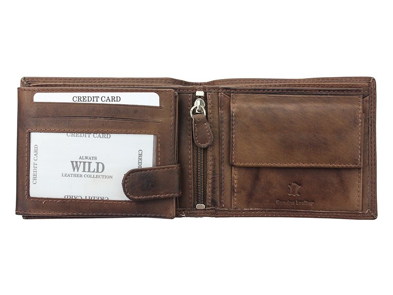 Always Wild Leather Man Wallet Brown-IEWildN992-WS | Wallets.ie
