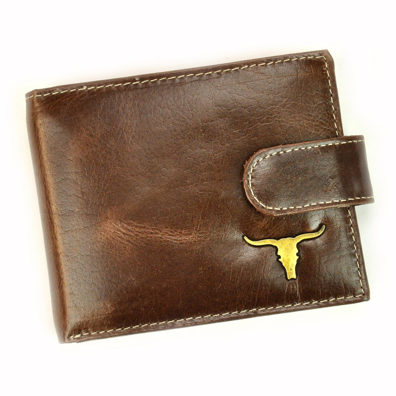 Wild Bufallo Man Leather Wallet Brown RFID-RM-B-05L-BAW2