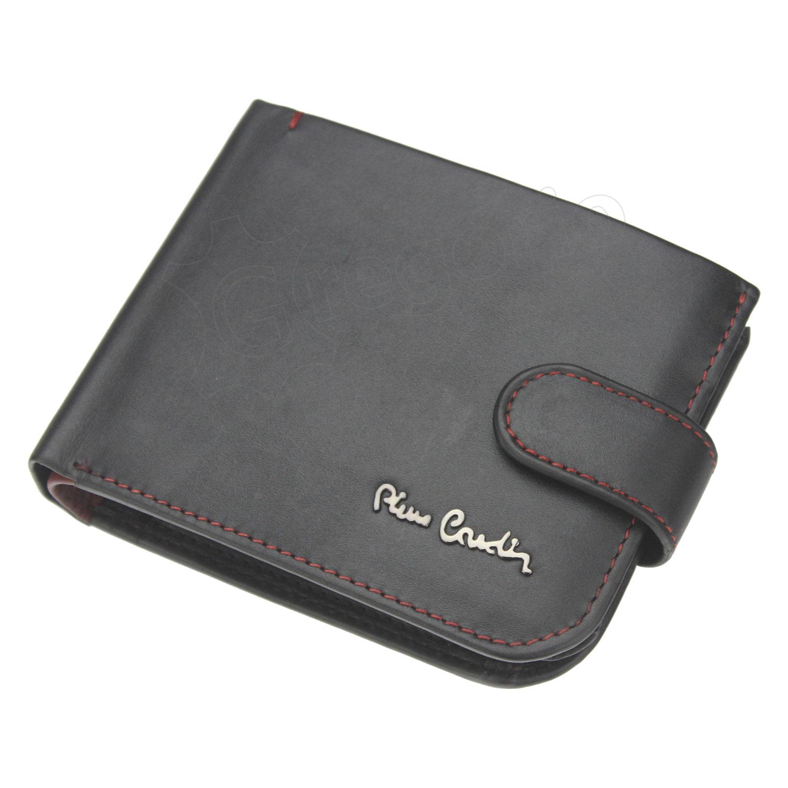 Pierre Cardin Unique Leather Wallet for Men Black with red thread - TILAK35 324A RFID - Image 9