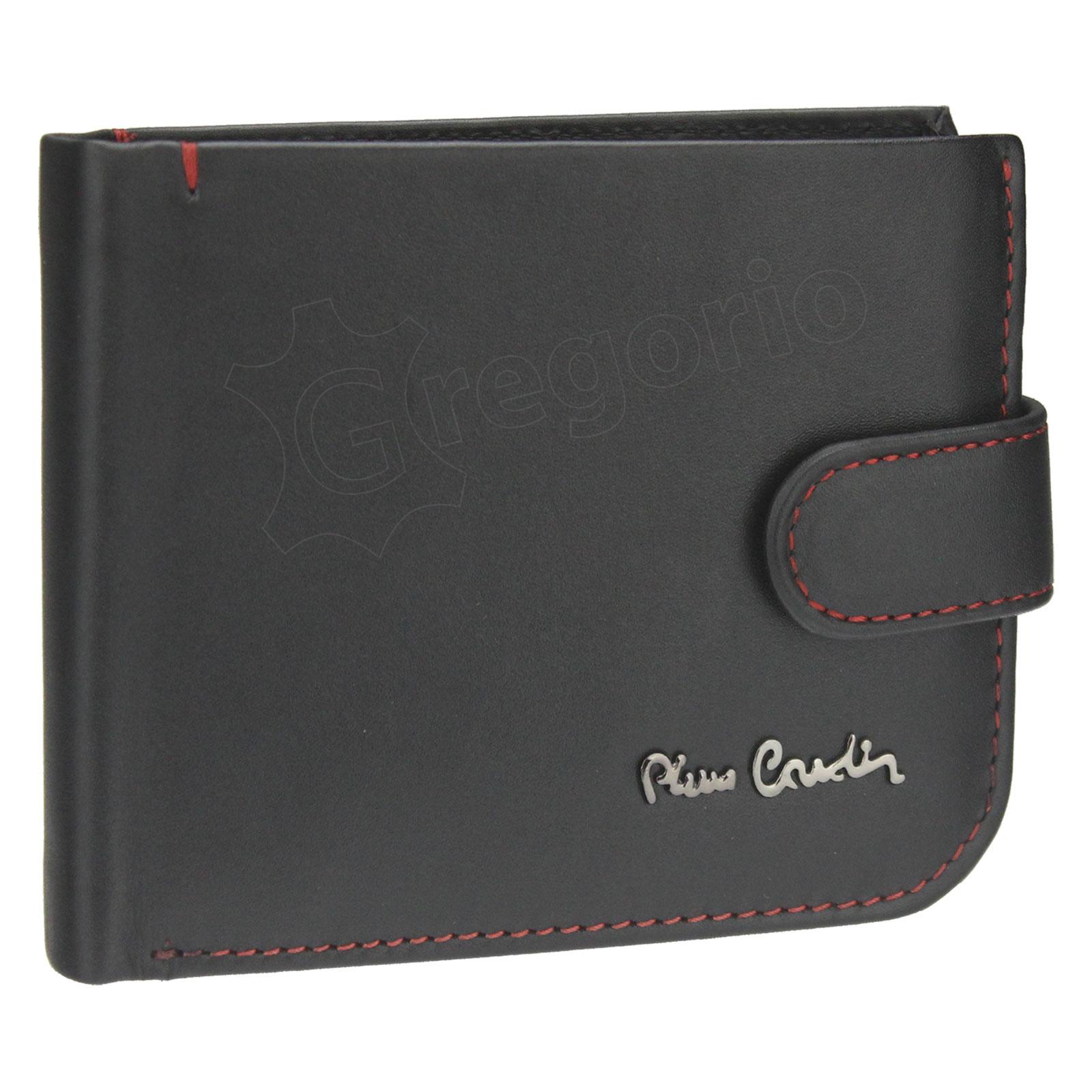 Pierre Cardin Unique Leather Wallet for Men Black with red thread - TILAK35 324A RFID - Image 8