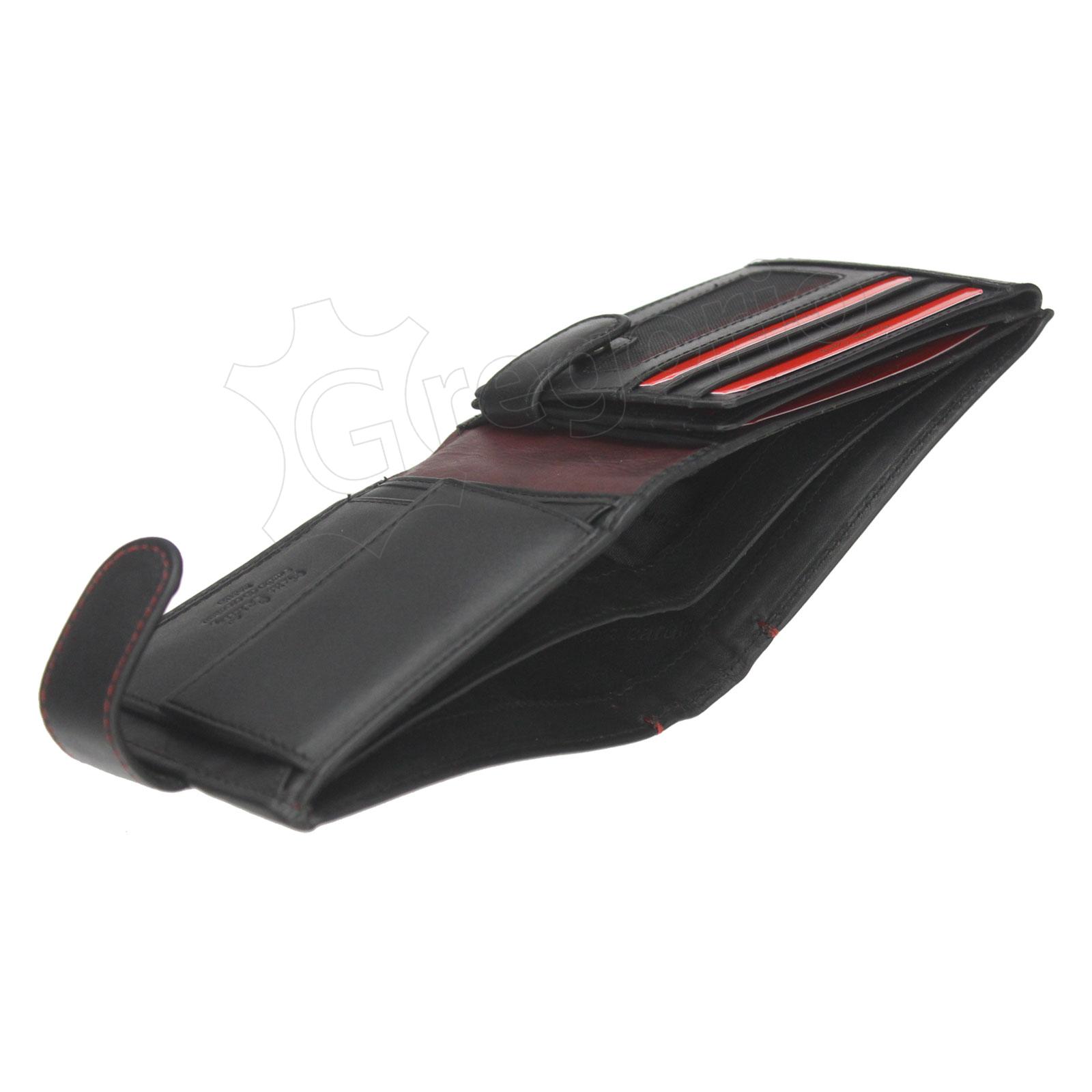 Pierre Cardin Unique Leather Wallet for Men Black with red thread - TILAK35 324A RFID - Image 3