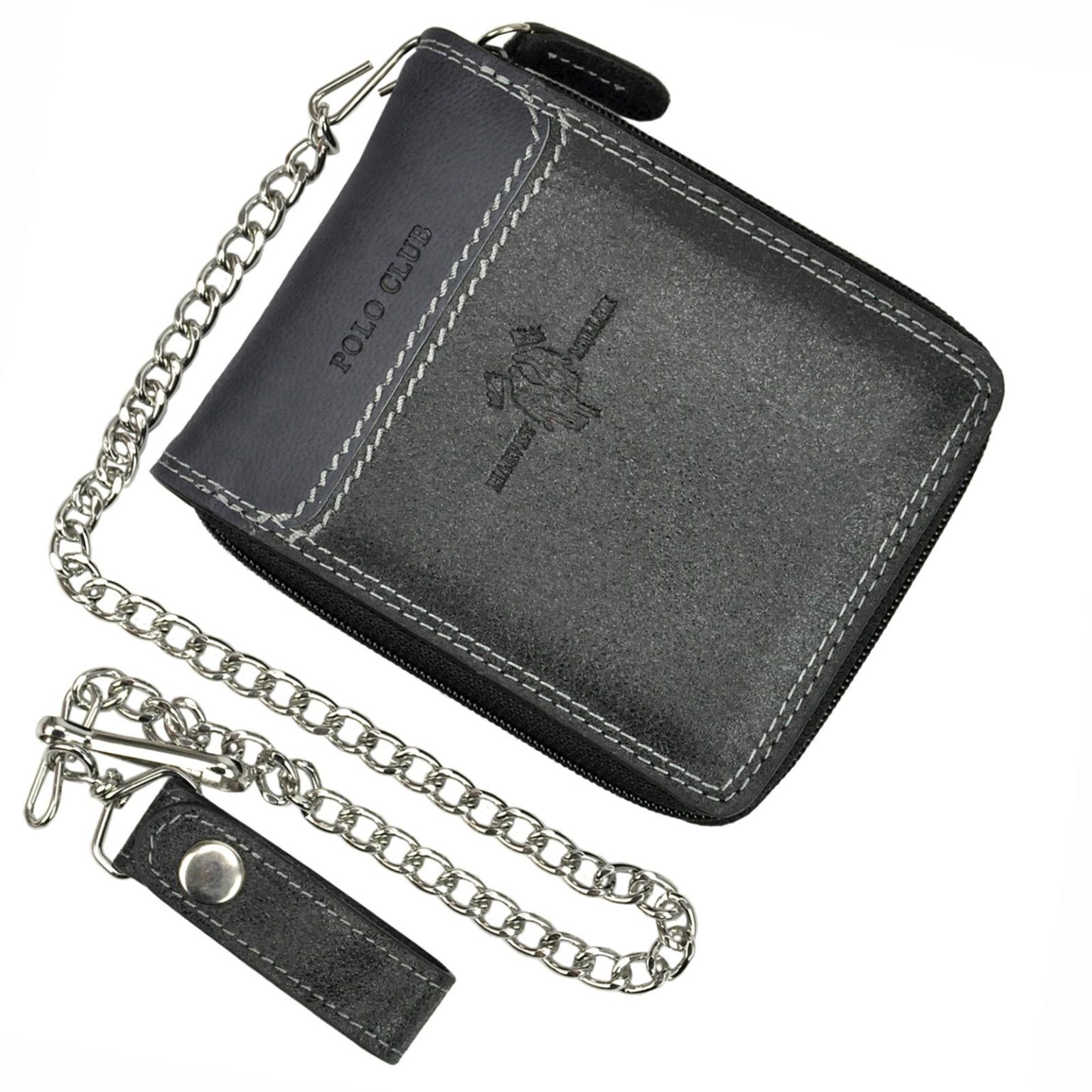 Harvey Miller Polo Club Man Leather Wallet with Chain 1204 533 | Wallets.ie