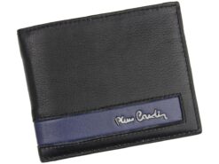 Pierre Cardin Unique Leather Wallet for Men Black- blue - TILAK37 8824 RFID