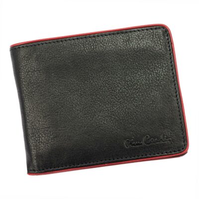 Pierre Cardin Unique Leather Wallet for Men Black-Red YS17 8806