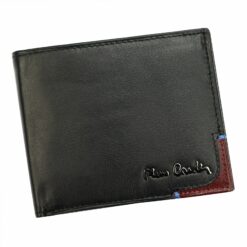 Pierre Cardin Unique Leather Wallet for Men Black-Red TILAK75 8824