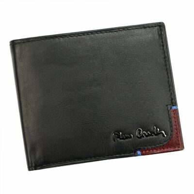 Pierre Cardin Unique Leather Wallet for Men Black-Red TILAK75 8824